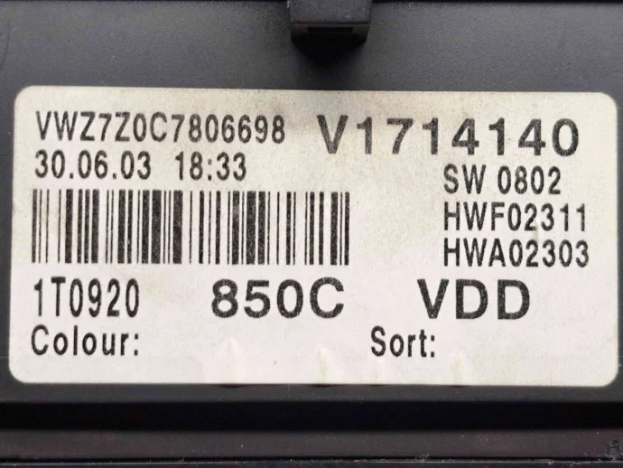 Ceas bord Volkswagen Touran (1T1, 1T2) [Fabr 2003-2010] 1T0920850C