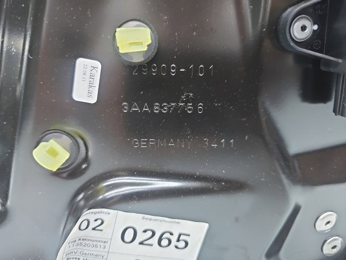 Macara electrica geam dreapta fata Volkswagen Passat B7 (365) [Fabr 2010-2014] Break Facelift 3AA837756