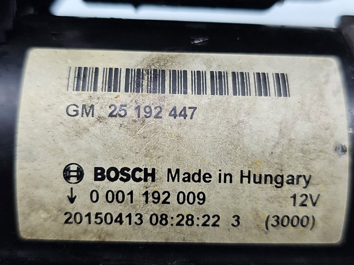 Electromotor Opel Astra J [Fabr 2009-2015] 25192447 1.4 Benz B14XEJ55KW / 75CP