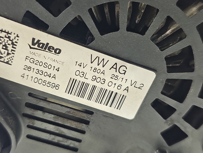 Alternator AUDI Q5 (8RB) [ Fabr 2008-2016] 03L903016A 2.0 TDI CGLC 130KW / 177CP