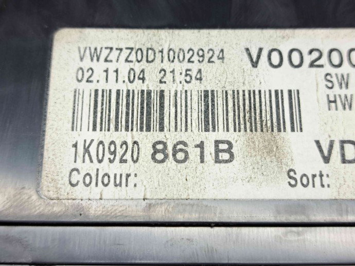 Ceas bord Volkswagen Golf 5 (1K1) [Fabr 2004-2008] 1K0920861B