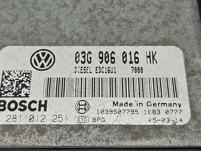 Calculator motor ECU Volkswagen Touran (1T1, 1T2) [Fabr 2003-2010] 03G906016HK 2.0 TDI BKD 103KW / 140CP