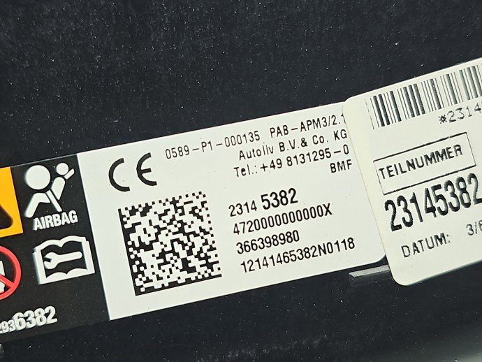 Airbag pasager Opel Insignia A [Fabr 2008-2016] 23145382
