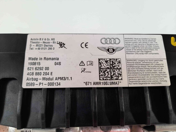 Airbag pasager 4G8880204E AUDI A6 (4G5, C7) [Fabr 2011-2017] 3.0 CTCC 