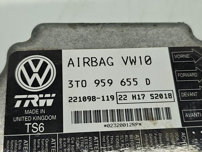 Calculator airbag Skoda Superb II (3T5) [Fabr 2009-2015] 3T0959655D 1.6 TDI CAYC 77KW / 105CP