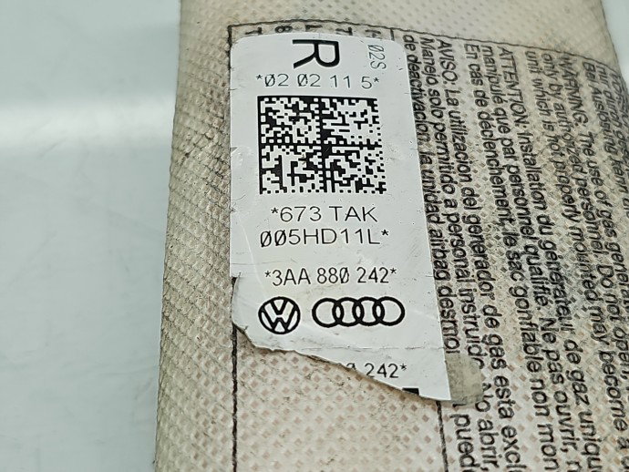 Airbag lateral dreapta Volkswagen Passat B7 (362) [Fabr 2010-2014] 3AA880242