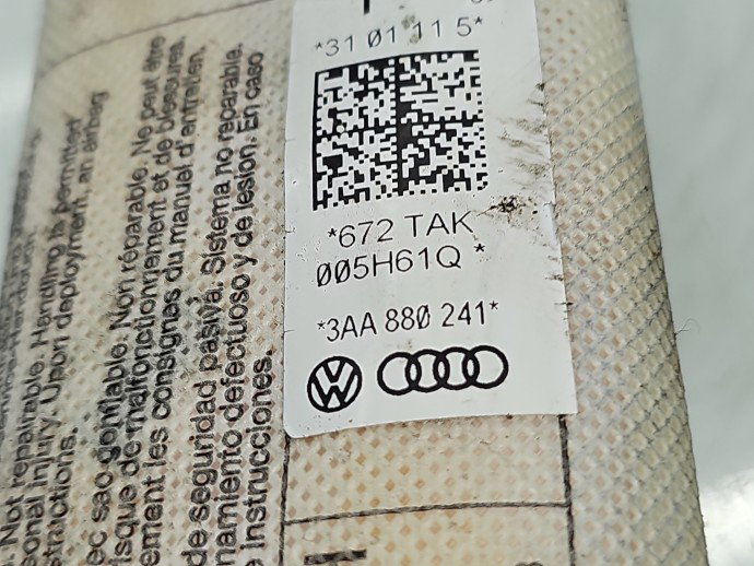 Airbag lateral stanga Volkswagen Passat B7 (362) [Fabr 2010-2014] 3AA880241
