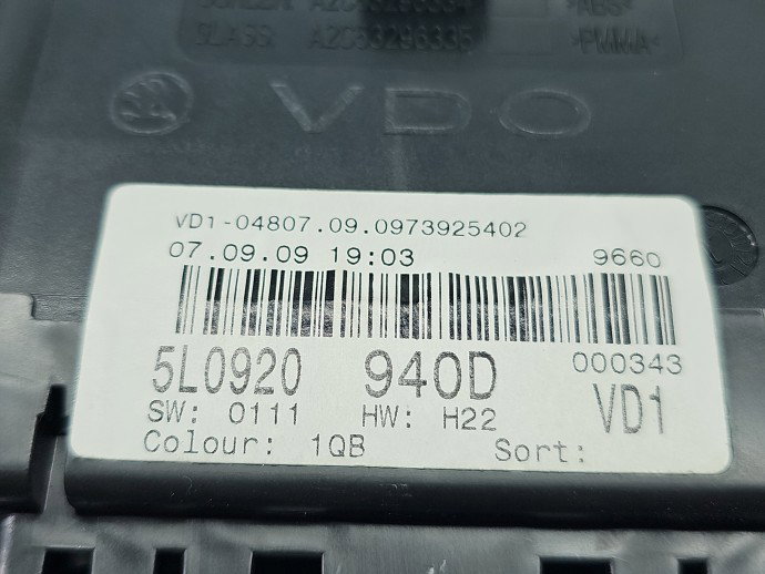 Ceas bord Skoda Yeti 5L 5L0920940D