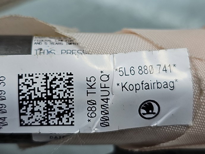 Airbag cortina stanga Skoda Yeti 5L 5L6880741