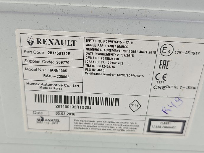 Radio CD Dacia Sandero II 281150132R