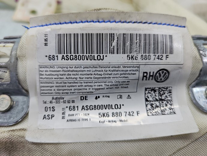 Airbag cortina dreapta VW Golf 5k1 5K6880742F