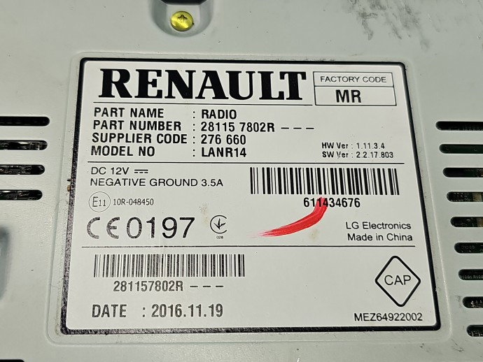 Unitate multimedia Renault Megane 4 281157802R