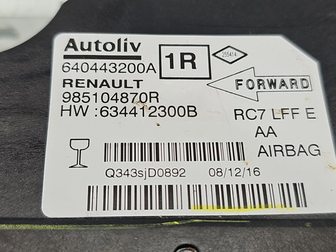 Calculator airbag Renault Megane 4 985104870R 1.6 dCi R9M409 96KW / 131CP