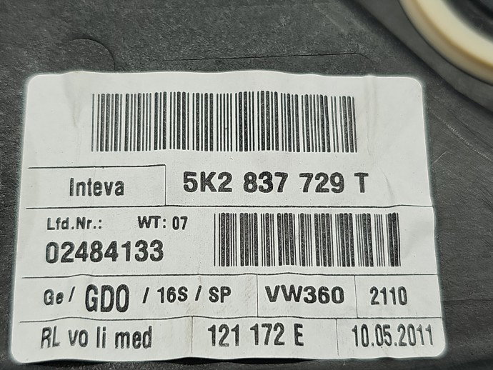 Macara electrica geam stanga fata VW Golf 5k1 5K2837729T