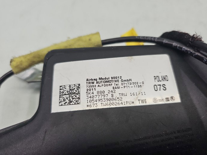 Airbag lateral dreapta Volkswagen Golf 6 (5K1) [Fabr 2009-2013] 5K4880242