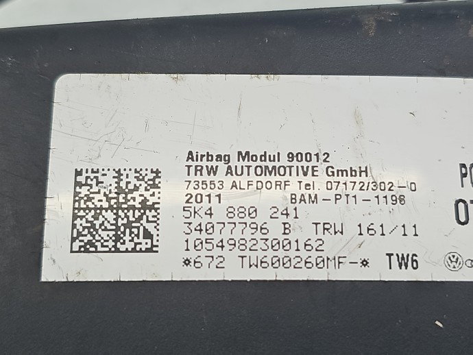 Airbag lateral stanga Volkswagen Golf 6 (5K1) [Fabr 2009-2013] 5K4880241
