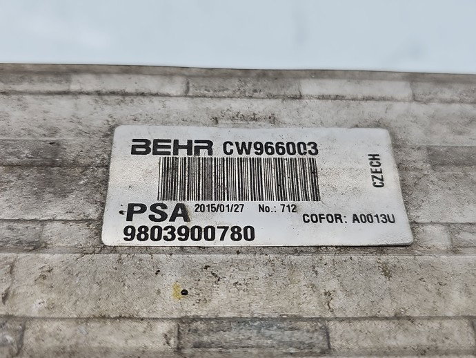 Radiator intercooler PEUGEOT 2008 [Fabr 2013-prezent] 9803900780 1.6 HDi 9HP 68KW / 92CP