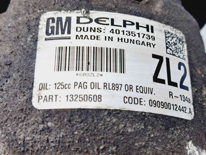 Compresor clima Opel Astra J [Fabr 2009-2015] 13250608 1.4 Benz A14XER   