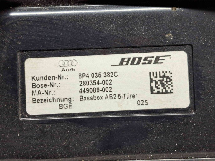  Subwoofer Audi A3 Sportback (8PA) [Fabr 2004-2013] 8P4035382C