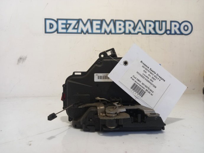 Broasca Incuietoare Usa Portiera Dreapta Fata Pasager 3D1837016AC, Skoda Octavia 2 (1Z3)