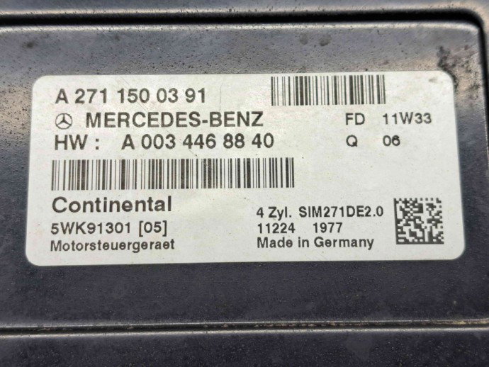 Calculator motor ECU Mercedes Clasa C (W204) [Fabr 2007-2014] A2711500391 1.8 Benz 271820 115KW / 211CP  