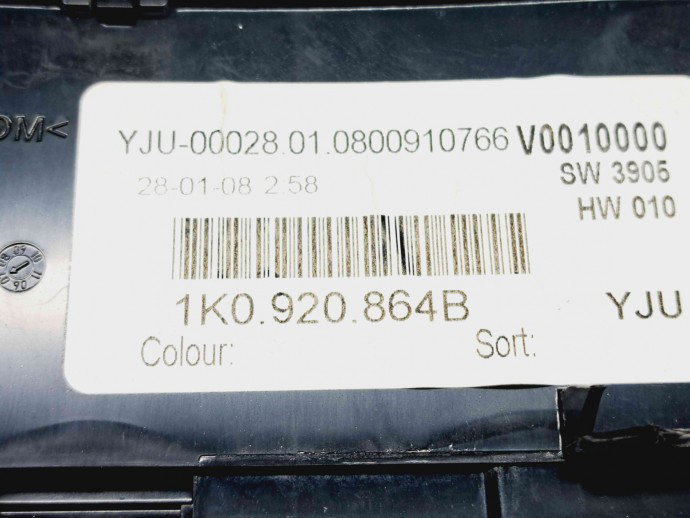  Ceas bord Volkswagen Golf 5 Variant (1K5) [Fabr 2007-2009] 1K0920864B