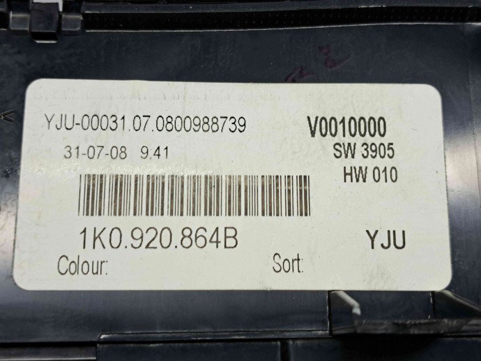 Ceas bord Volkswagen Golf 5 Variant (1K5) [Fabr 2007-2009] 1K0920864B