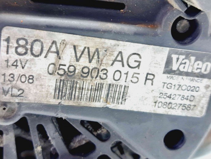 Alternator Audi Q7 (4LB) [ Fabr 2006-2014] 059903015R 3.0 TDI CASA 176KW / 240CP  