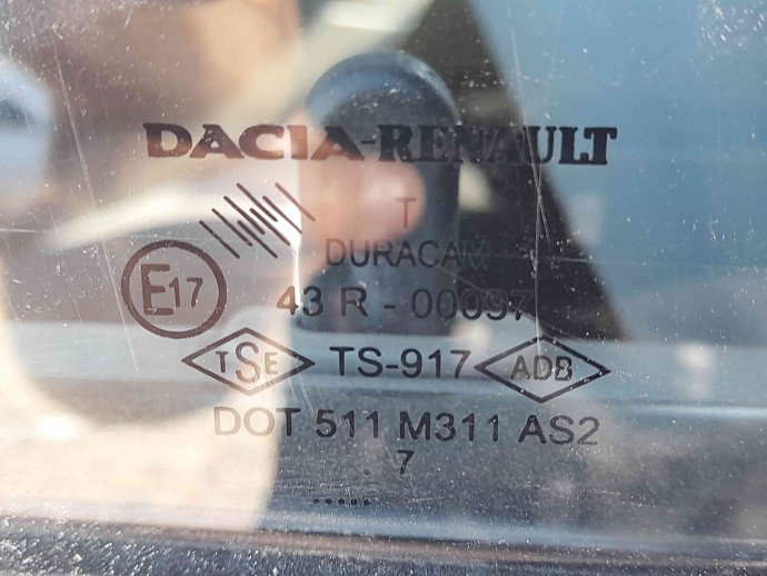 Geam usa dreapta spate Dacia Logan (LS) [Fabr 2004-2012] OEM