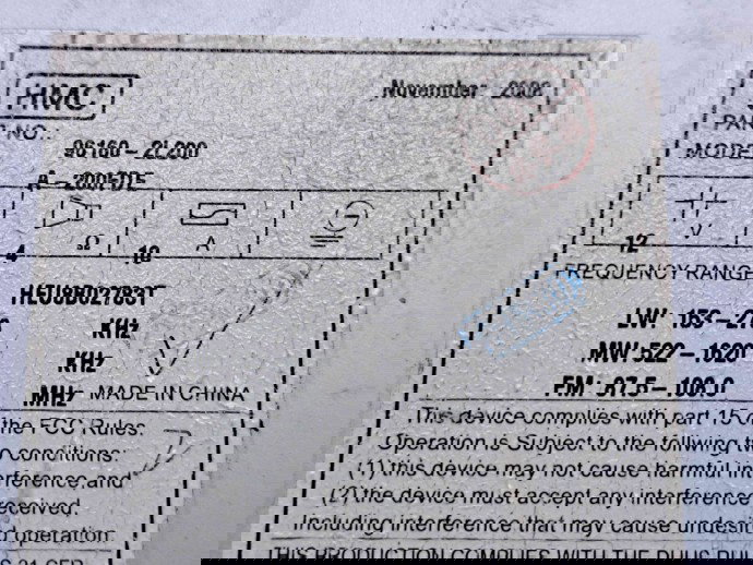  Radio CD Hyundai i30 (FD) [Fabr 2007-2012] 96160-2L200