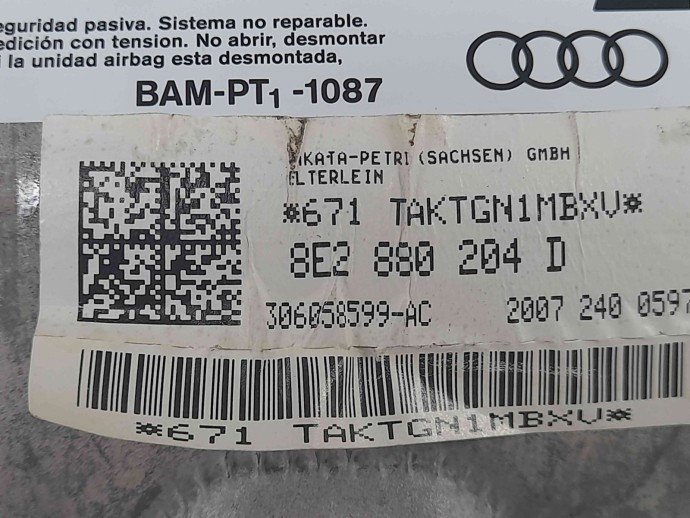 Airbag pasager Audi A4 (8EC, B7) [Fabr 2004-2008] 8E2880204D