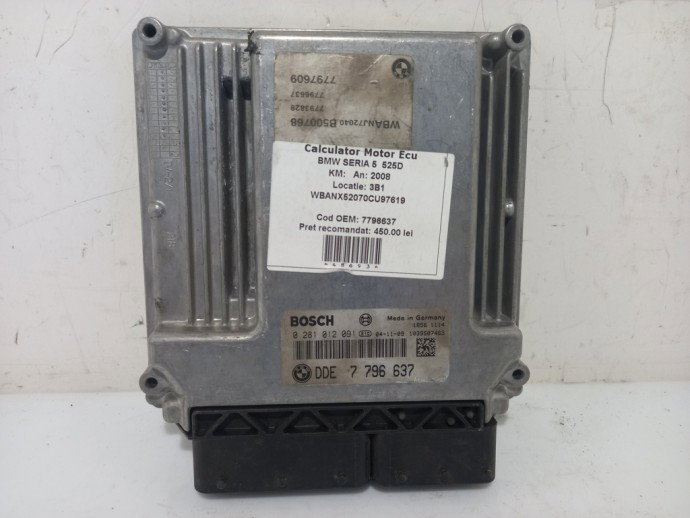 Calculator Ecu Bmw Seria 5 525D 2.5D 7796637 2004-2010