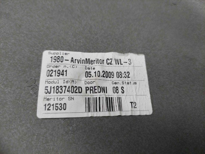 Macara electrica geam dreapta fata Skoda Fabia 2 (5J, 542) [Fabr 2007-2014] 5J1837402D