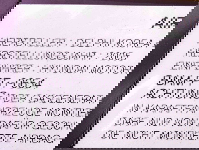 Airbag pasager Hyundai Santa Fe 2 (CM) [Fabr 2005-2012] BAM-PT-0654