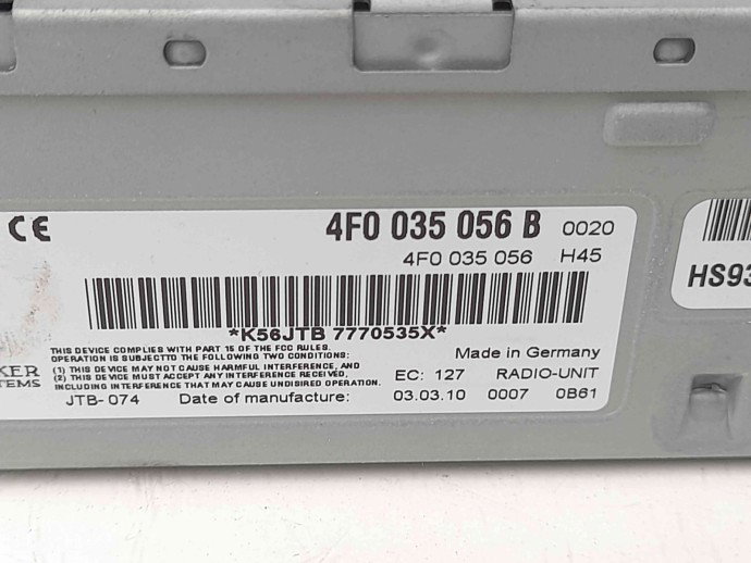Amplificator audio Audi A6 facelift (4F2, C6) [Fabr 2004-2010] 4F0035056B