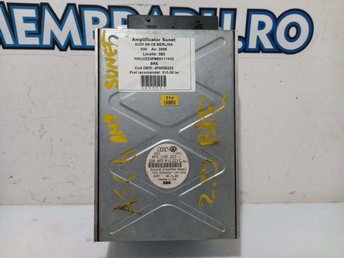 Amplificator sunet Audi A6 C6 2.0 TDI 4F0910233 2004-2010