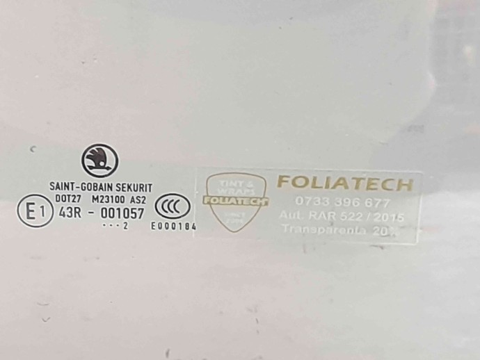 Geam usa dreapta spate Skoda Fabia 2 (5J, 542) [Fabr 2007-2014] OEM