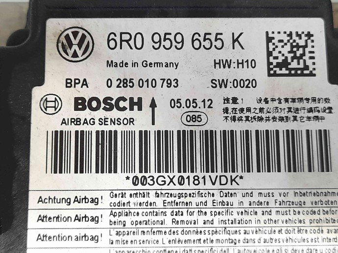 Kit airbag Skoda Fabia 2 (5J, 542) [Fabr 2007-2014] 6R0959655K /5J1880202