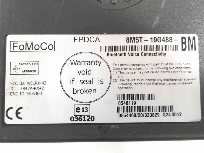 Modul bluetooth Ford Focus 2 (DA) [Fabr 2004-2012] 8M5T-19G488-BM
