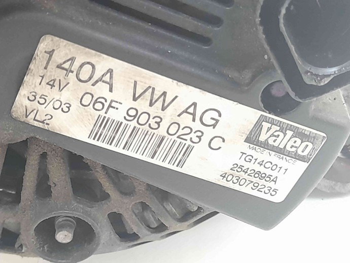 Alternator Audi A3 (8P1) [Fabr 2003-2012] 06F903023C 2.0 TDI BKD  14V / 140A 103KW / 140CP