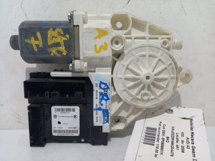 Motoras macara dreapta fata Audi A3 2.0 BKD 8P0959801K 2003-2012