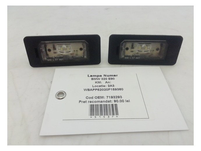Lampa numar BMW Seria 3 E90 2.0D N47D20C 7193293 2005-2011