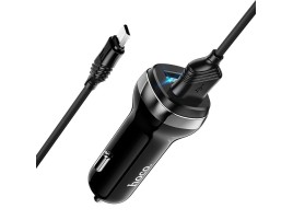Incarcator auto 2xUSB Hoco Z40, 12W + cablu Micro-USB, negru