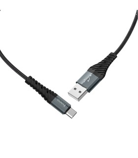 Cablu de date Fast Charge USB Type-C 3A Hoco X38, negru