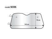Parasolar parbriz 145x70 cm - argintiu, spuma EPE