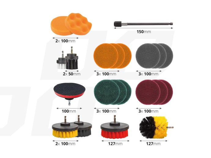 Set perii curatare si slefuire 22 buc DBS-03