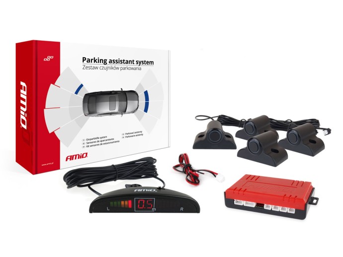 Set senzor parcare 4 LED TRUCK 19mm negru / KPL