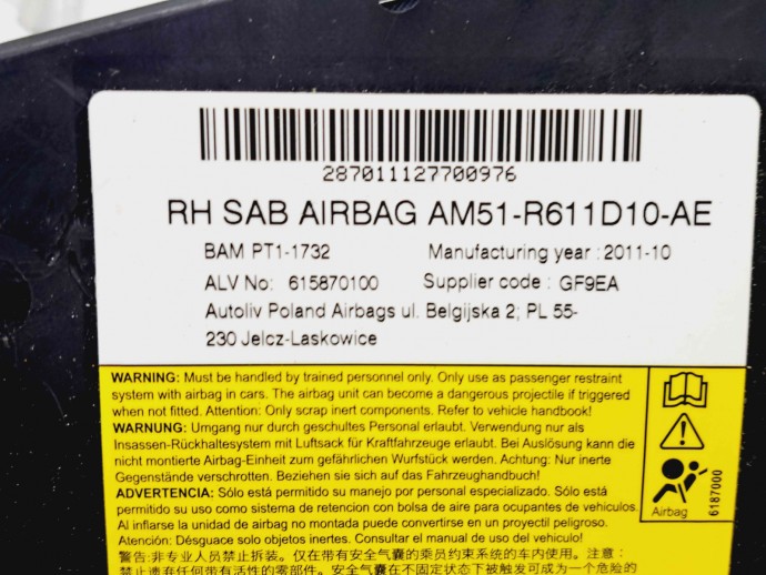  Airbag genunchi Ford Focus 3 (CB8) [Fabr 2011-2015] AM51-R611D10-AE