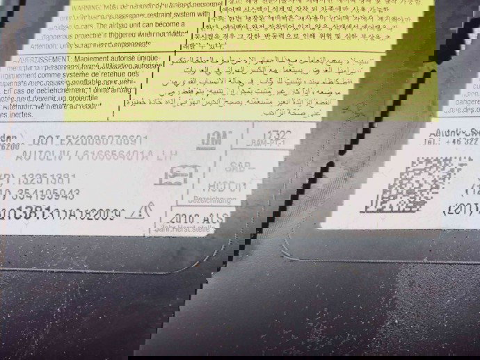  Airbag genunchi Opel Astra J [Fabr 2009-2015] 13251381