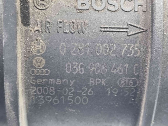Debitmetru aer Volkswagen Passat B6 Variant (3C5) [Fabr 2005-2010] 03G906461C 2.0 TDI CBAB 2.0 TDI CBAB 103KW / 140CP